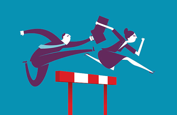 Vector illustration - Business hurdle raceVector illustration - Business hurdler