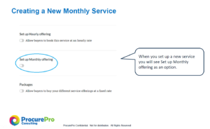 Create Monthly Service
